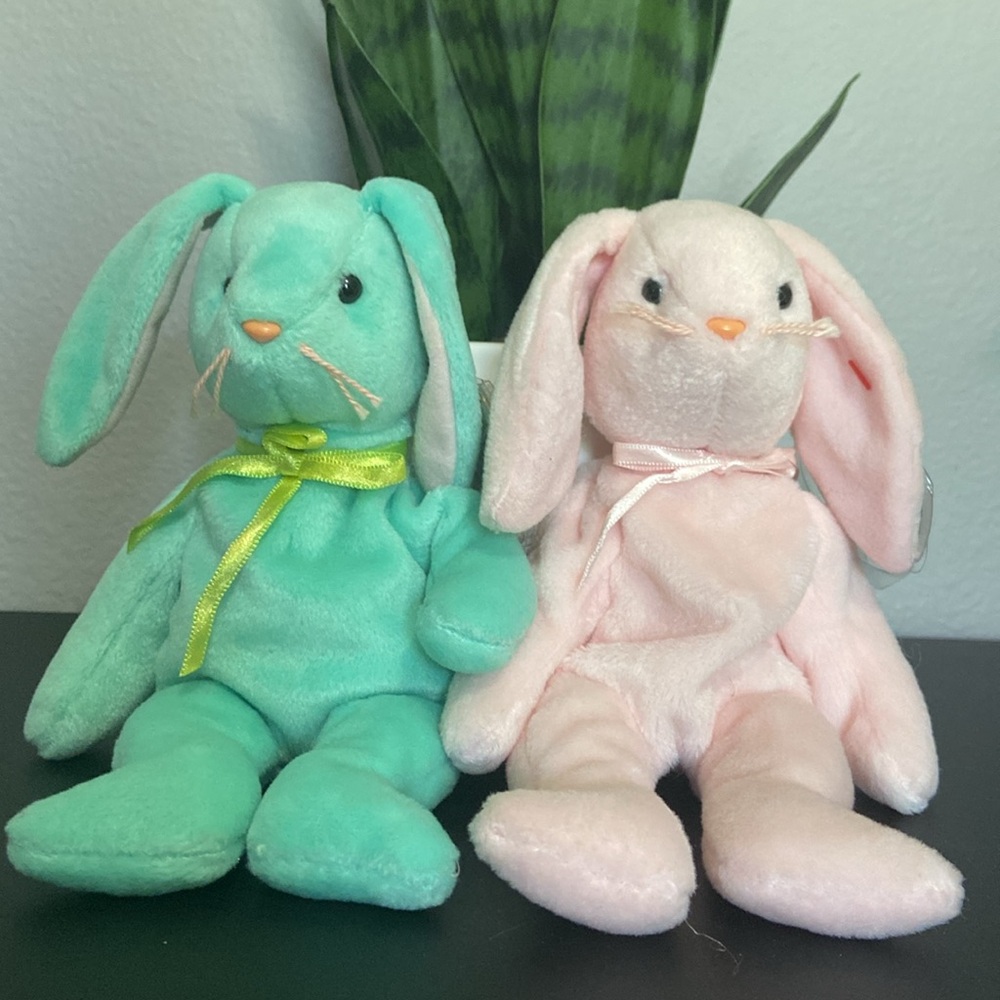 Vintage Hippity & Hoppity Bunny Beanie Babies (Easter)